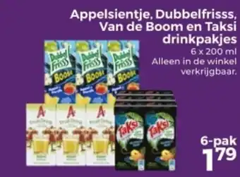 Trekpleister Appelsientje, Dubbelfrisss, Van de Boom en Taksi drinkpakjes aanbieding
