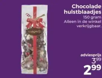 Trekpleister Chocolade hulstblaadjes aanbieding