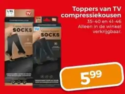 Trekpleister Toppers van TV compressiekousen aanbieding