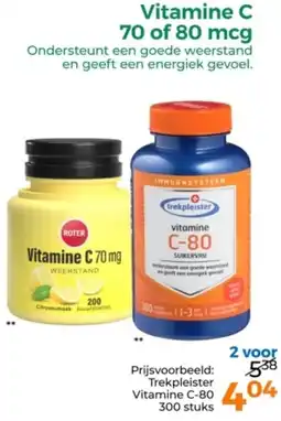 Trekpleister Vitamine C 70 of 80 mcg aanbieding
