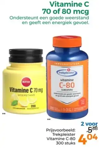 Trekpleister Vitamine C 70 of 80 mcg aanbieding