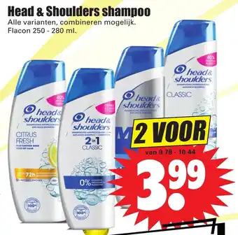 Dirk Head & Shoulders shampoo 250-280ml aanbieding