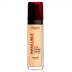 Kruidvat L'Oréal Paris Infaillible 120 Vanille SPF25 32H Fresh Wear Foundation aanbieding