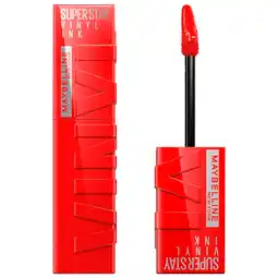 Kruidvat Maybelline New York SuperStay Vinyl Ink 25 Red-Hot Lipstick aanbieding