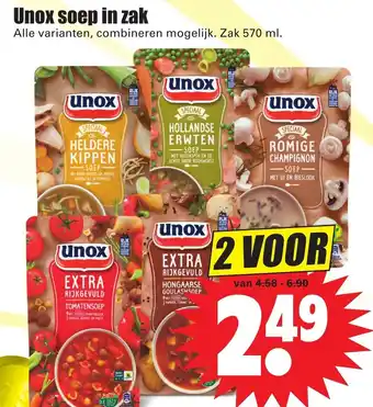 Dirk Unox soep in zak 570ml aanbieding