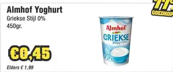Budget Food Almhof Yoghurt Griekse Stiil 0% aanbieding