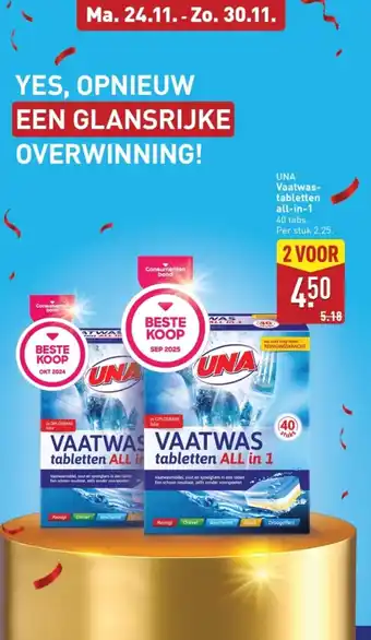ALDI Una Vaatwastabletten all-in-1 aanbieding