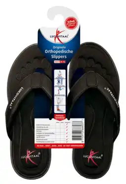 De Online Drogist Lucovitaal Orthopedische Slippers Maat 45-46 Zwart aanbieding
