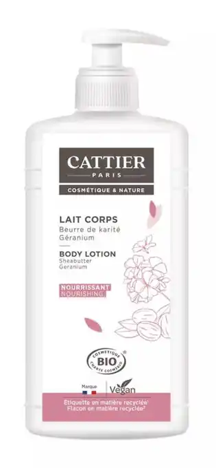 De Online Drogist Cattier Nourishing Bodylotion Sheabutter Geranium aanbieding