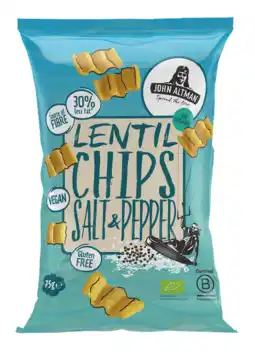 De Online Drogist John Altman Lentil Chips Salt & Pepper Bio aanbieding