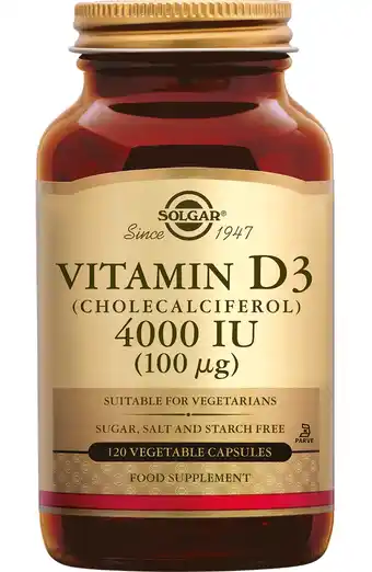 De Online Drogist Solgar Vitamine D3 4000 IU Capsules aanbieding