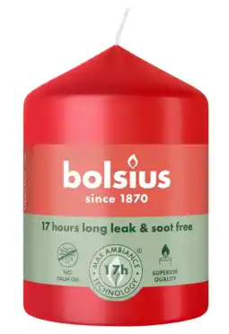 De Online Drogist Bolsius Stompkaars Delicate Red aanbieding