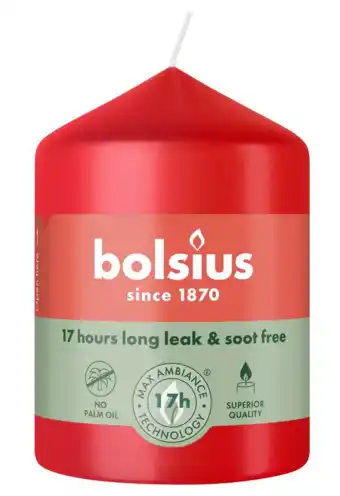 De Online Drogist Bolsius Stompkaars Delicate Red aanbieding