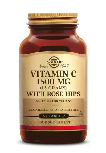 De Online Drogist Solgar Vitamine C with Rose Hips (Rozenbottel) 1500 mg Tabletten aanbieding