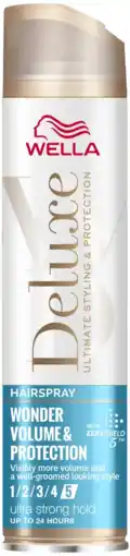 De Online Drogist Wella Deluxe Hairspray Volume & protection Ultra Strong aanbieding