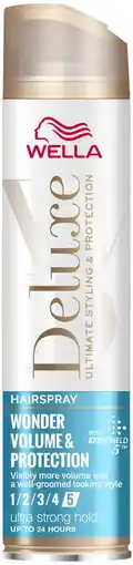 De Online Drogist Wella Deluxe Hairspray Volume & protection Ultra Strong aanbieding