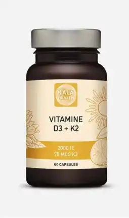 De Online Drogist Kala Health Vitamine D3 & K2 Capsules aanbieding