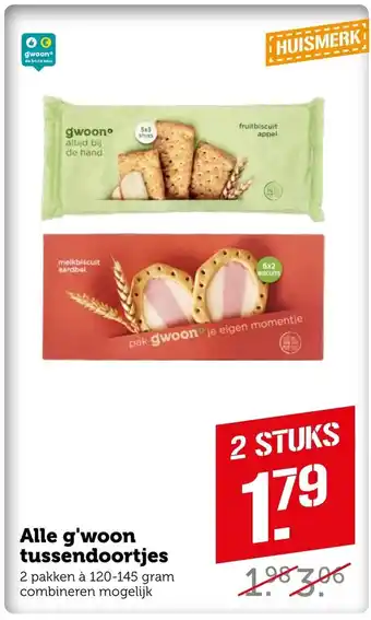 Coop Alle g'woon tussendoortjes 120-145g aanbieding