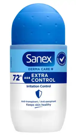 De Online Drogist Sanex Derma Care+ Deoroller Extra Control 72H aanbieding
