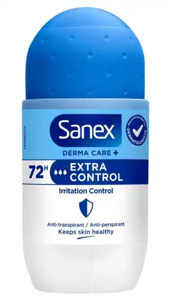 De Online Drogist Sanex Derma Care+ Deoroller Extra Control 72H aanbieding