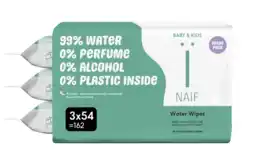 De Online Drogist Naif Baby & Kids Water Babydoekjes 3 x 54 stuks aanbieding