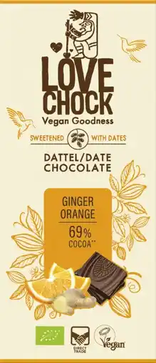 De Online Drogist Lovechock Dark Chocolate Ginger Orange aanbieding