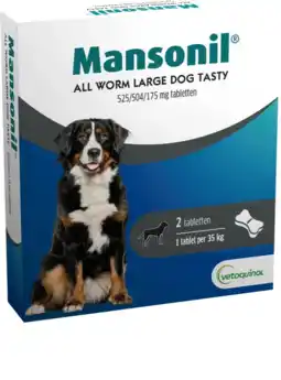 De Online Drogist Mansonil All Worm Large Dog Tasty Tabletten aanbieding