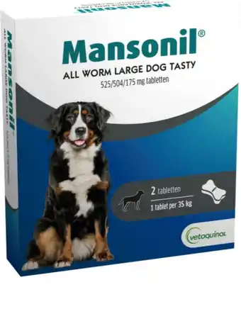 De Online Drogist Mansonil All Worm Large Dog Tasty Tabletten aanbieding