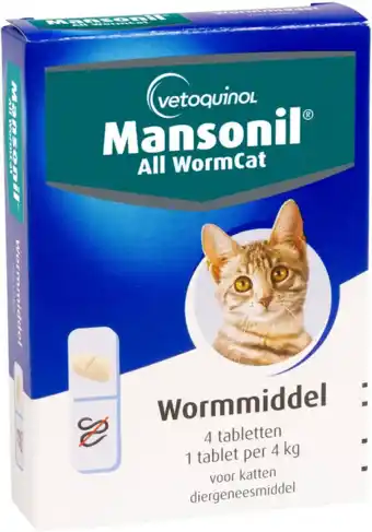 De Online Drogist Mansonil All Worm Cat Tabletten aanbieding