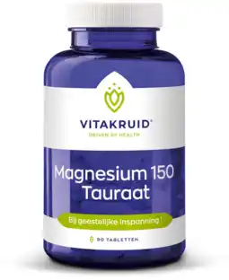 De Online Drogist Vitakruid Magnesium 150 Tauraat Tabletten aanbieding