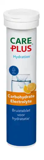 De Online Drogist Care Plus Carbohydrate Electrolyte Bruistablet Orange aanbieding