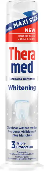 De Online Drogist Theramed Whitening 3 Triple Protection Tandpasta aanbieding