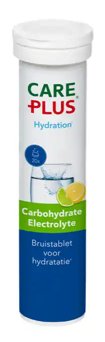 De Online Drogist Care Plus Carbohydrate Electrolyte Bruistablet Lemon aanbieding