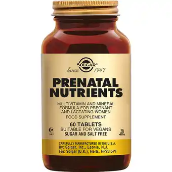 De Online Drogist Solgar Prenatal Nutrients Multivitamine voor Zwangeren Tabletten aanbieding