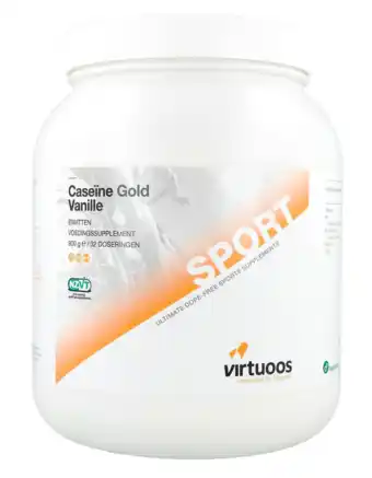 De Online Drogist Virtuoos Caseïne Gold Vanille Eiwitten Poeder aanbieding