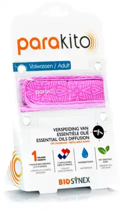 De Online Drogist ParaKito Anti-Muggen Armband Violet Volwassenen aanbieding