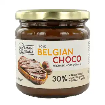 De Online Drogist Aman Prana I Love Belgian Choco Hazelnootpasta aanbieding