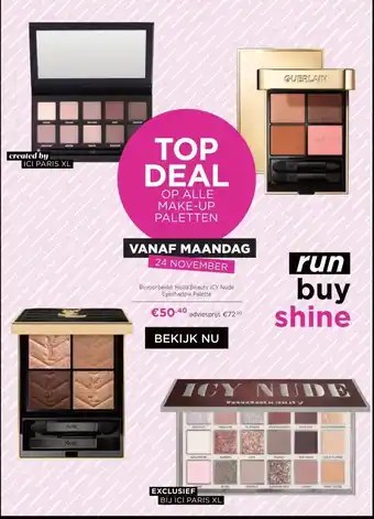 ICI Paris XL Bijvoorbeeld: Huda Beauty ICY Nude Eyeshadow Palette aanbieding