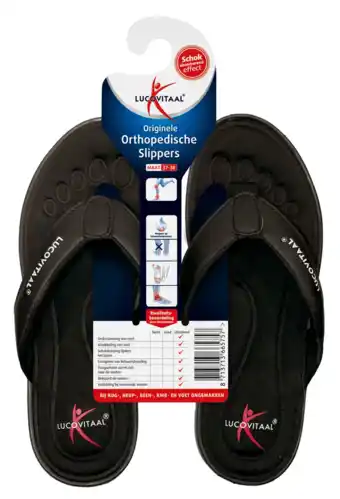 De Online Drogist Lucovitaal Orthopedische Slippers Maat 37-38 Zwart aanbieding