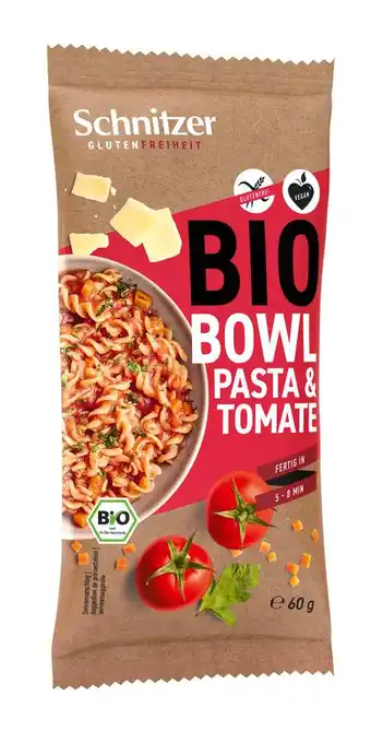 De Online Drogist Schnitzer Gluten Freiheit Bio Bowl Pasta & Tomate aanbieding