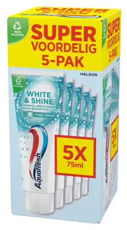 De Online Drogist Aquafresh White & Shine Tandpasta 5-Pack aanbieding