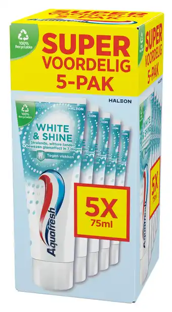 De Online Drogist Aquafresh White & Shine Tandpasta 5-Pack aanbieding