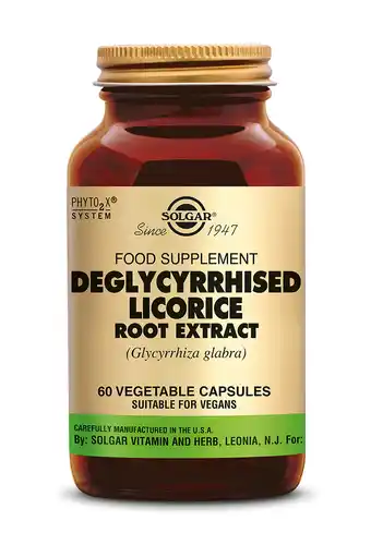 De Online Drogist Solgar Deglycyrrhised Licorice (Zoethout) Root Extract Capsules aanbieding