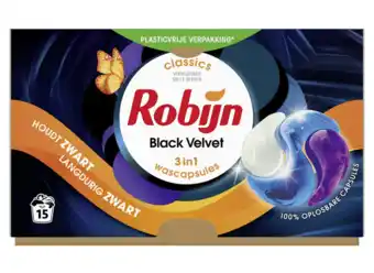 De Online Drogist Robijn Black Velvet 3-in-1 Wascapsules aanbieding