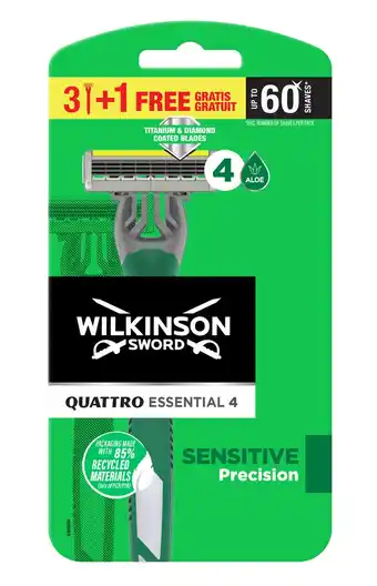 De Online Drogist Wilkinson Quattro Essential 4 Sensitive Wegwerp aanbieding