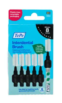 De Online Drogist Tepe Interdental Brush Rager Original Zwart ISO 8 - 1,5mm aanbieding