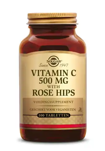 De Online Drogist Solgar Vitamine C with Rose Hips (Rozenbottel) 500 mg Tabletten aanbieding