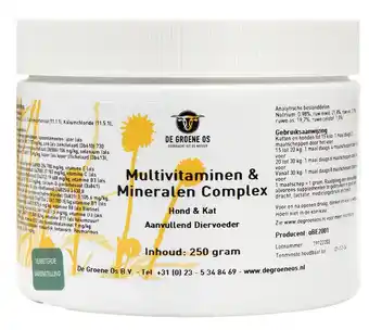 De Online Drogist De Groene Os Multivitaminen- en Mineralen Complex Hond & Kat aanbieding