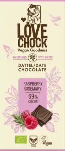 De Online Drogist Lovechock Date Chocolate Raspberry Rosemary aanbieding