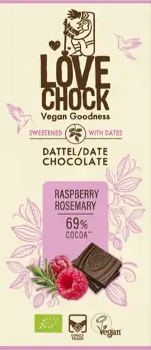 De Online Drogist Lovechock Date Chocolate Raspberry Rosemary aanbieding